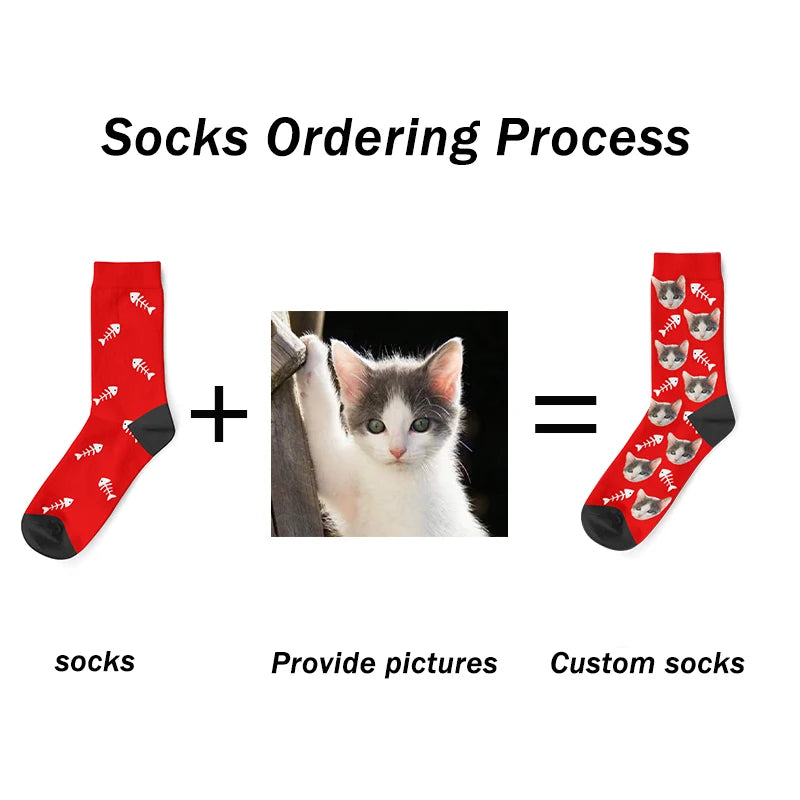 Personalized Pet Face Socks - Perfect Gift for Cat Lovers