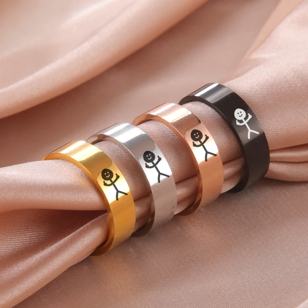 Dreamtimes Middle Finger Stickman Ring | Unique Party Gift for Couples