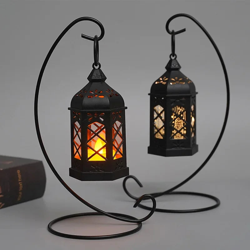 Vintage LED Candle Lamp - Hexagonal Wind Lamp for Ambient Lighting