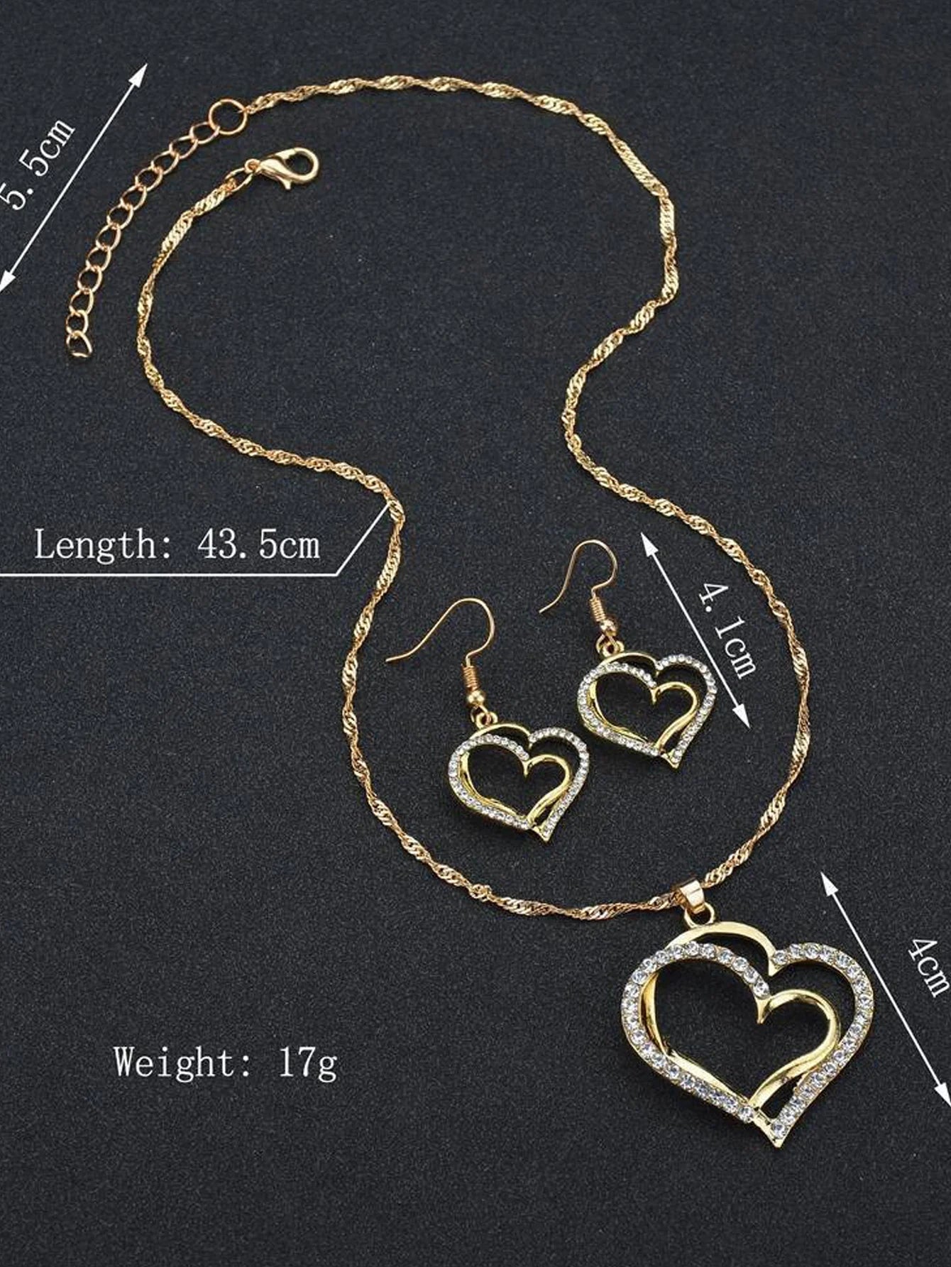 Fashion Jewelry Set for Women - Love Wrapped Necklace, Earrings & Bracelet