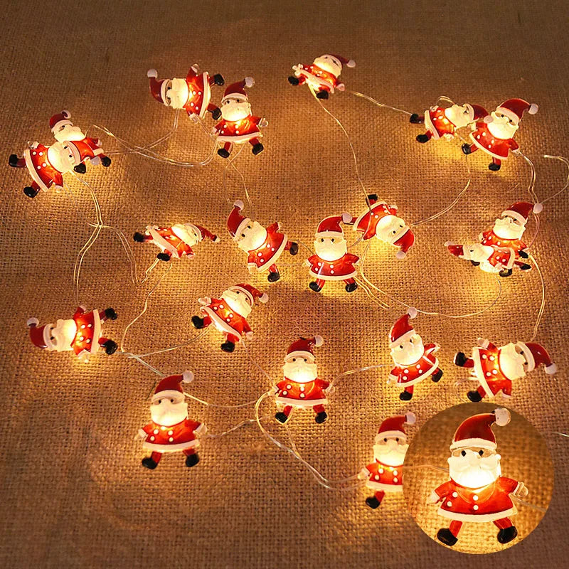 Santa Claus Snowflake LED Lights - Christmas Tree Ornaments for 2024