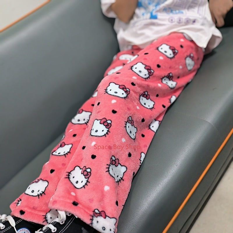 Hello Kitty Pajama Pants - Cozy Sanrio Fleece Trousers for Women