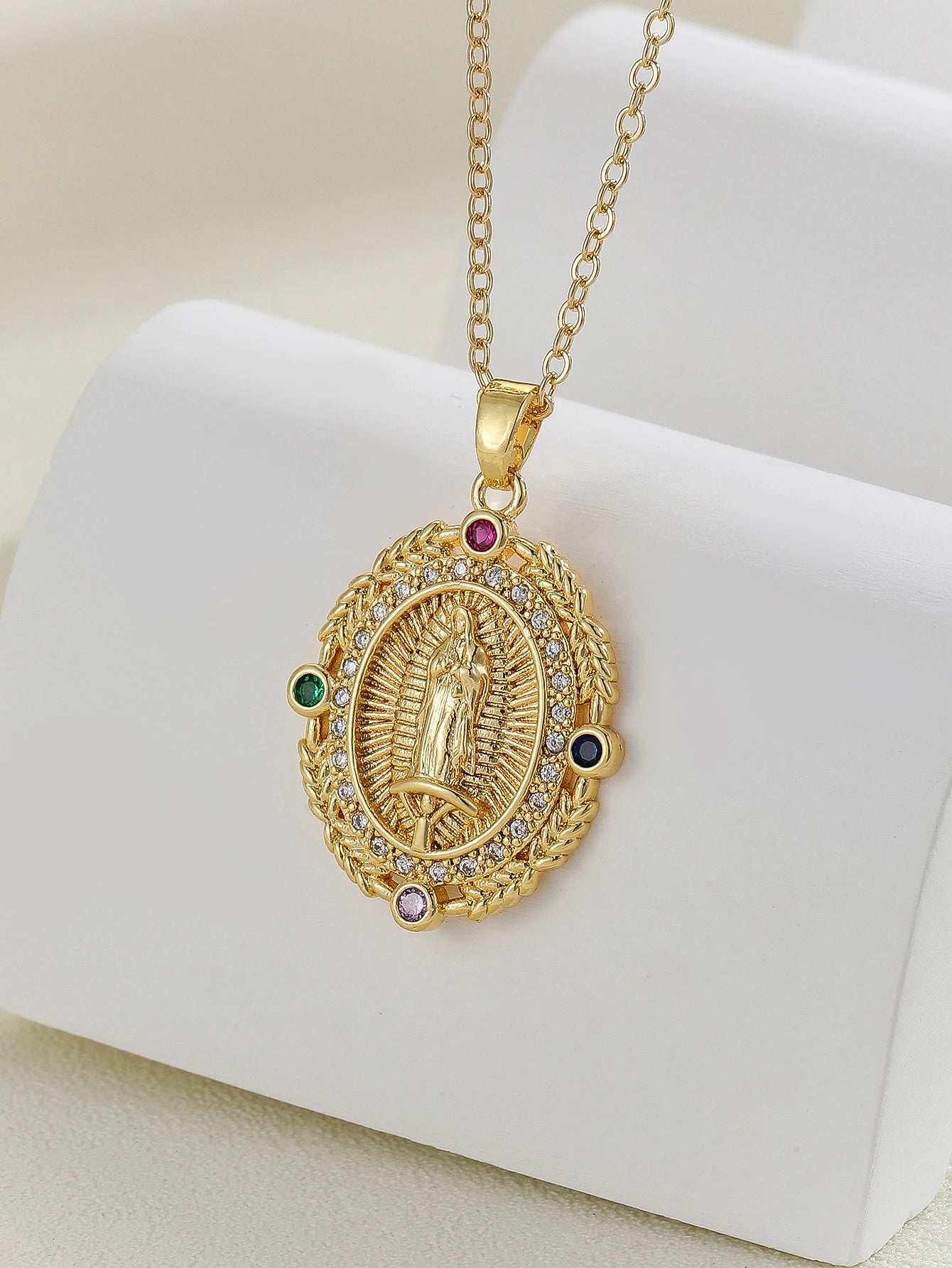 Personalized Zircon Santa Maria Series Necklace - Unique Religious Jewelry