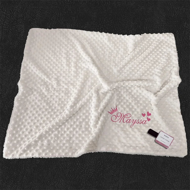 Personalized Name Baby Blanket - Soft Bubbled Fleece for Crib & Stroller