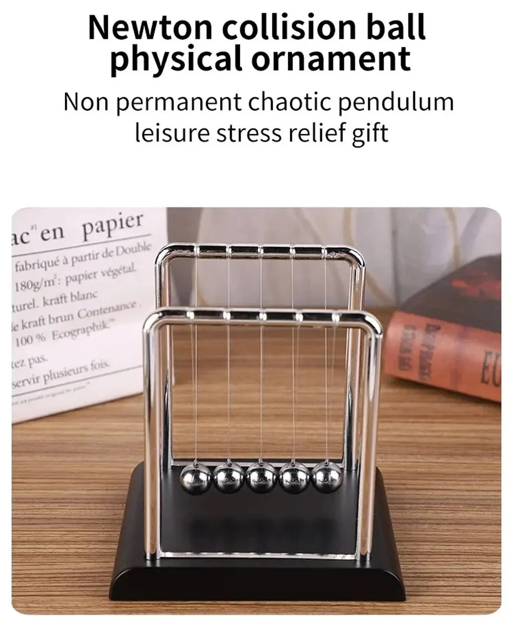 Stress Relief Newton’s Cradle - Steel Ball Pendulum Desktop Toy Gift