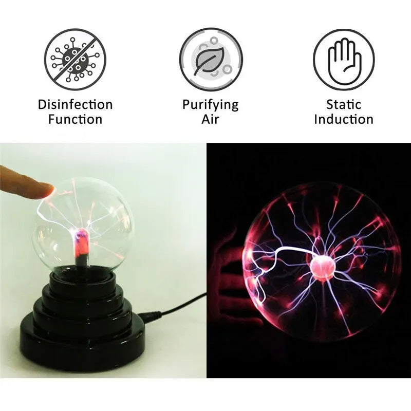 Colorful Plasma Ball Lamp - Engaging Touch Sensitive Night Light for Kids