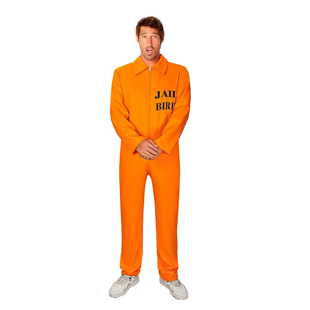 Unisex Jail Costumes - Couple Prisoner Cosplay Jumpsuits for Halloween and Parties