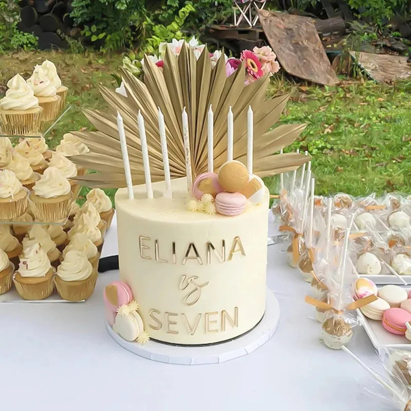 DIY Custom Name Cake Topper - Gold Acrylic Letters for Party Decor