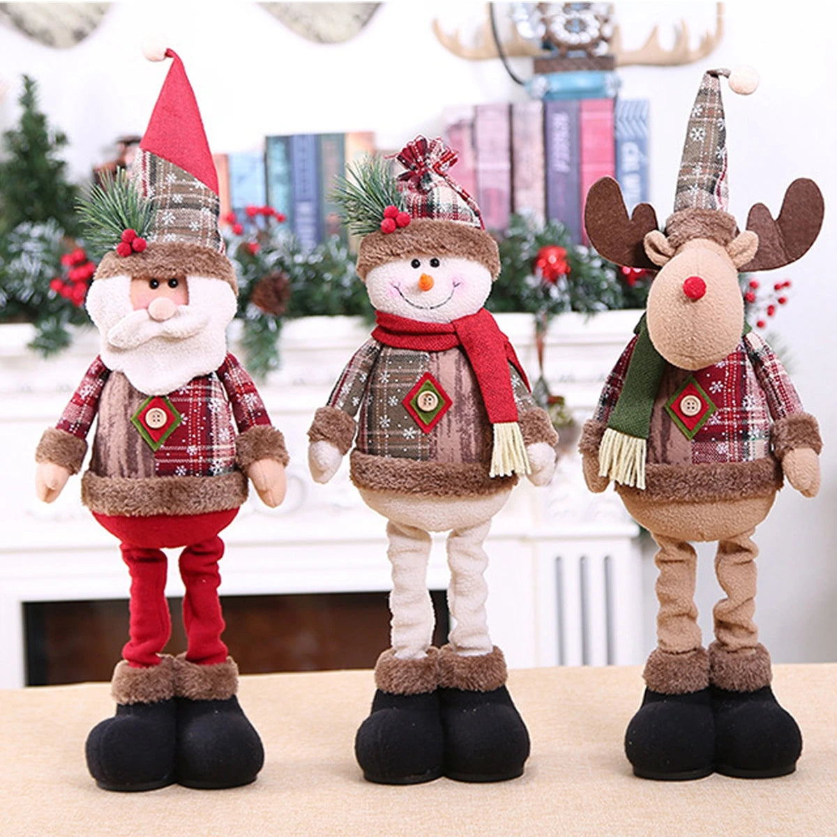 Home Christmas Decorations - Santa Claus Elk Doll for Xmas 2024