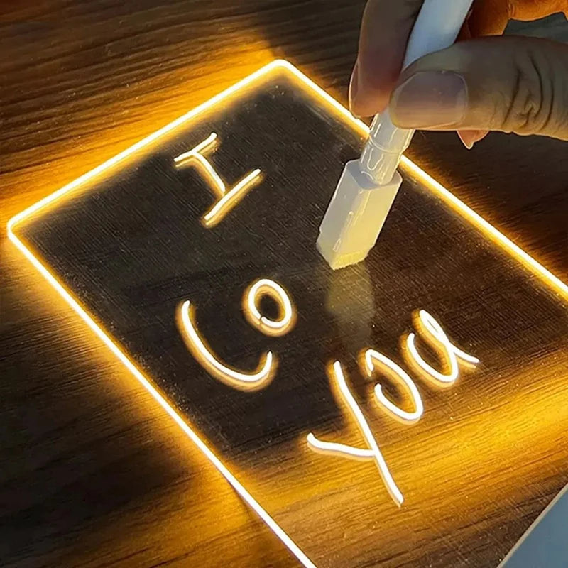 Acrylic Night Light - Customizable Erasable Message Board