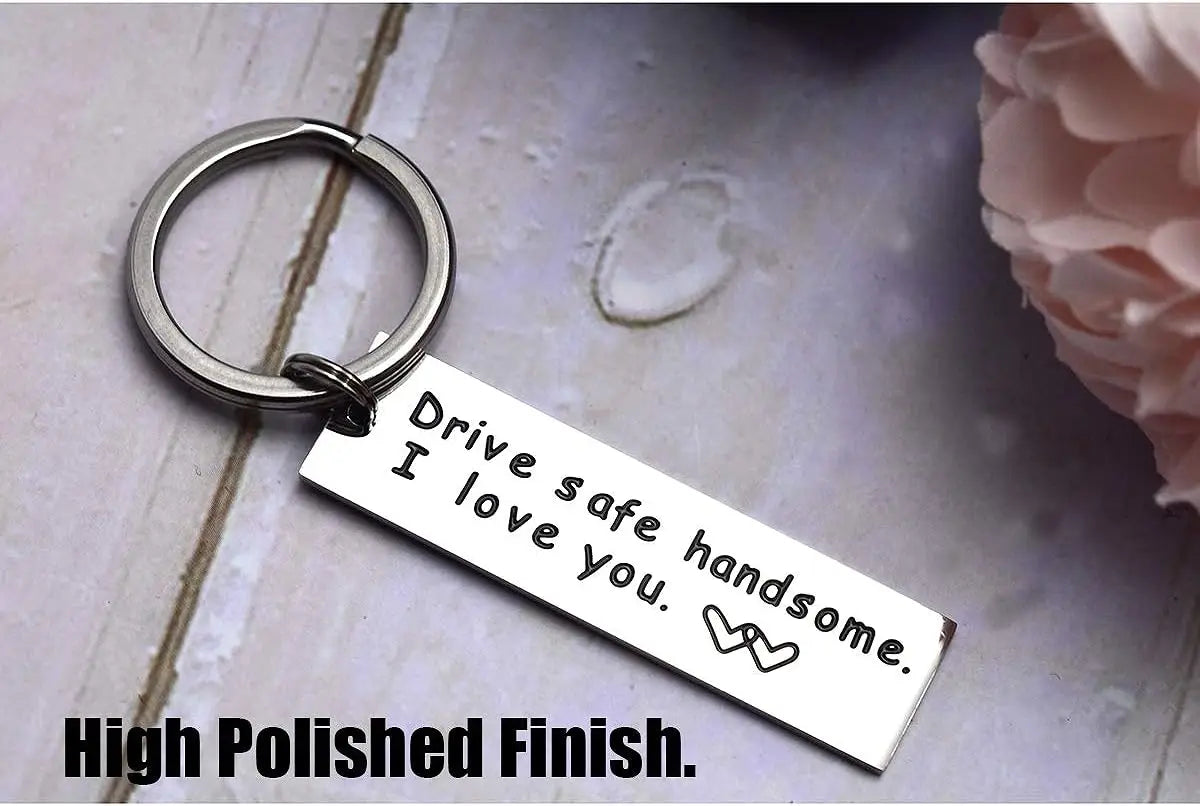 1pc Drive Safe Keychain Handsome I Love You Trucker Husband Gift for Husband Dad Gift Valentines Day Stocking Stuffer