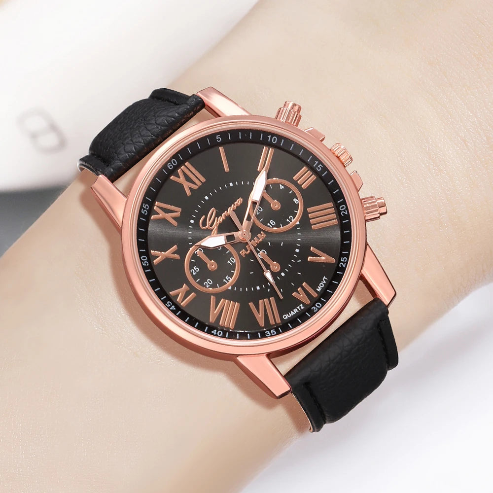 Fashionable Starry Sky Dial Quartz Wristwatch & Jewelry Set