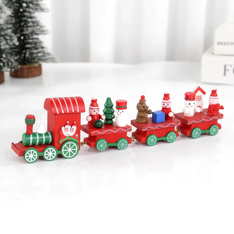 Merry Christmas Wooden Train Decoration - 2024 Holiday Decor