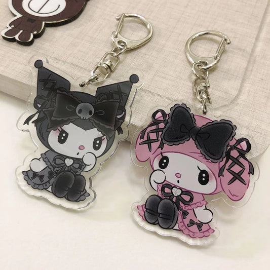 Cute Couple Keychain | Sanrio Kuromi & My Melody Acrylic Bag Charm