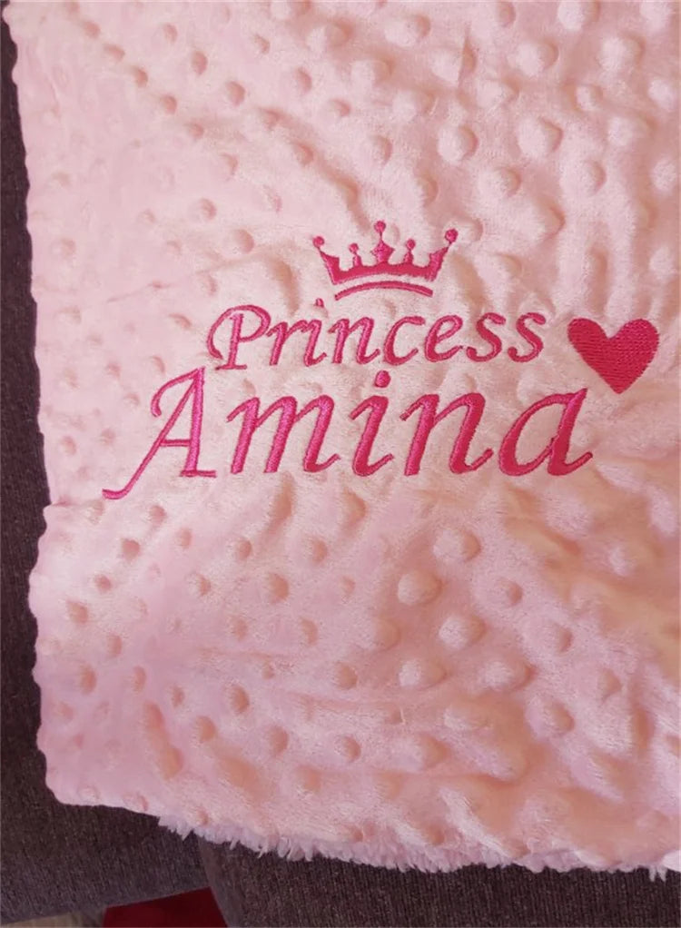 Personalized Name Baby Blanket - Soft Bubbled Fleece for Crib & Stroller