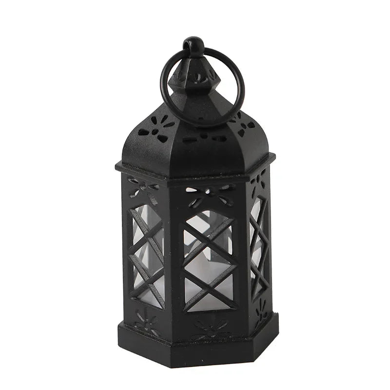 Vintage LED Candle Lamp - Hexagonal Wind Lamp for Ambient Lighting