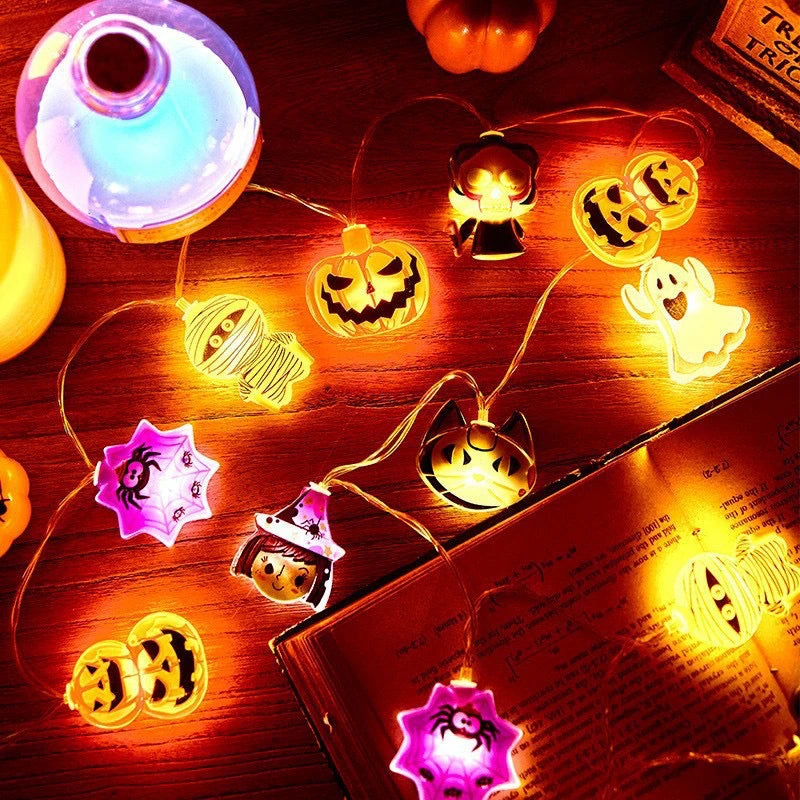 Decorative LED Lights for Halloween | Pumpkin & Ghost String Decor