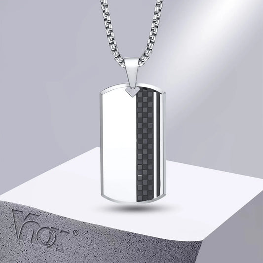 Gift for Him: Men's Stainless Steel Dog Tag Pendant Jewelry