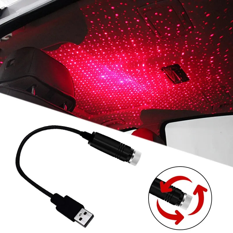 Atmospheric USB LED Star Projector – Perfect Car Accessory for Night Drives