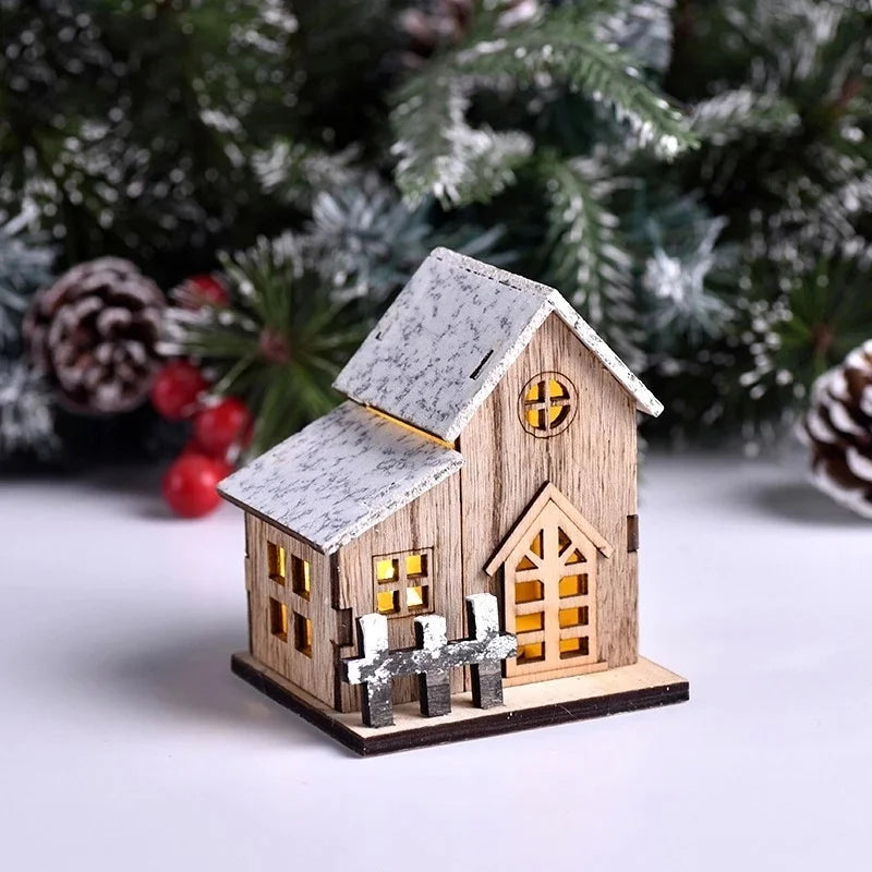 Christmas Wooden House Light - Cozy Cabin Ornament for Your Home