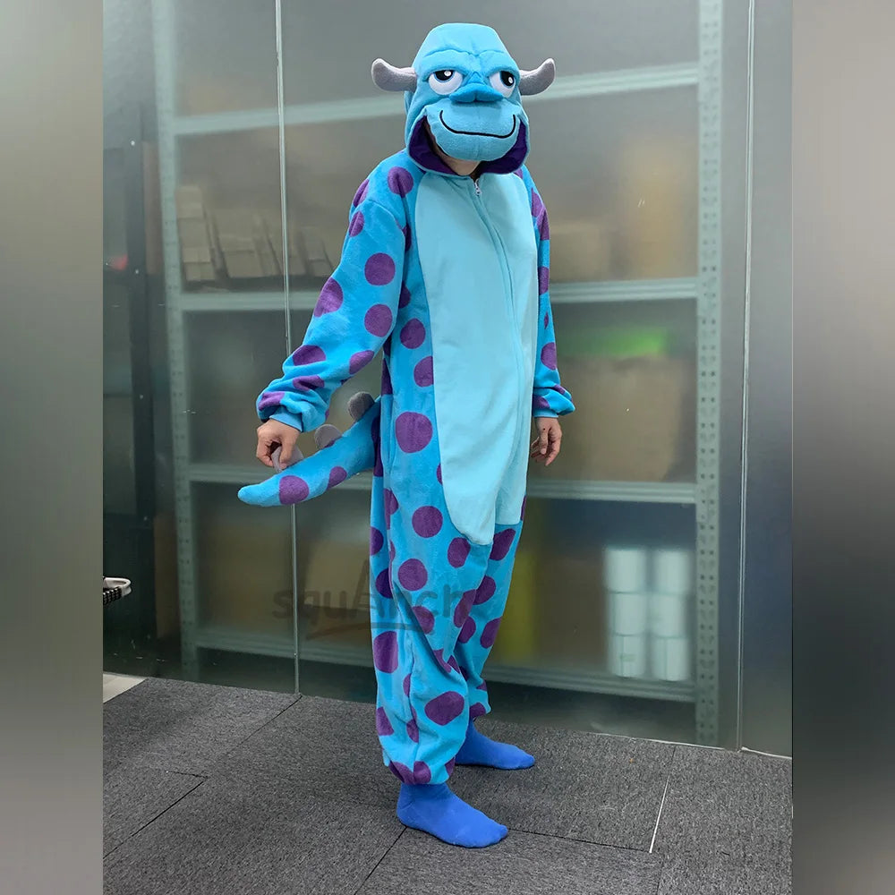 Sully and Mike Couple Halloween Costume - Anime Monster Kigurumis for Halloween and Winter Homewear