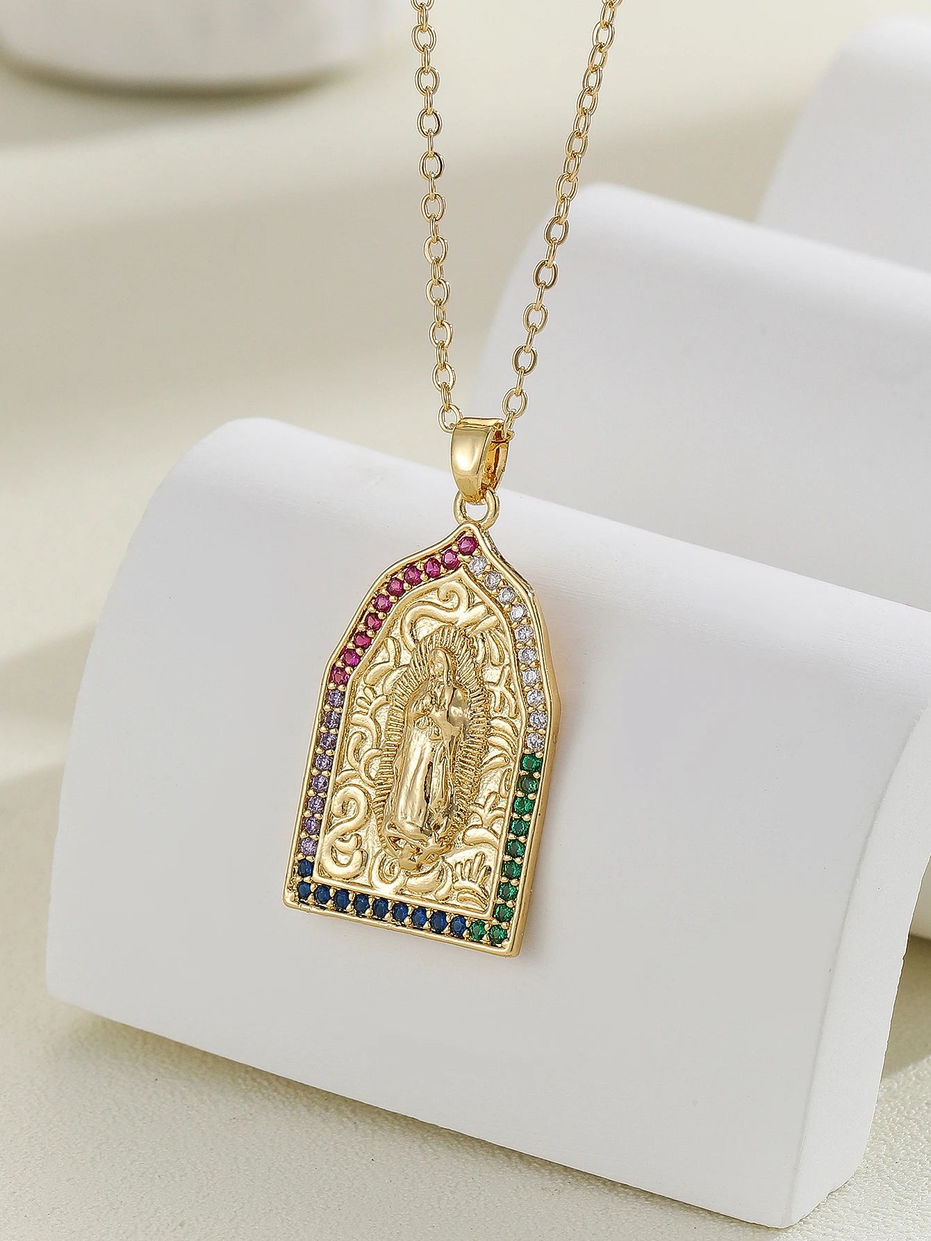 Personalized Zircon Santa Maria Series Necklace - Unique Religious Jewelry