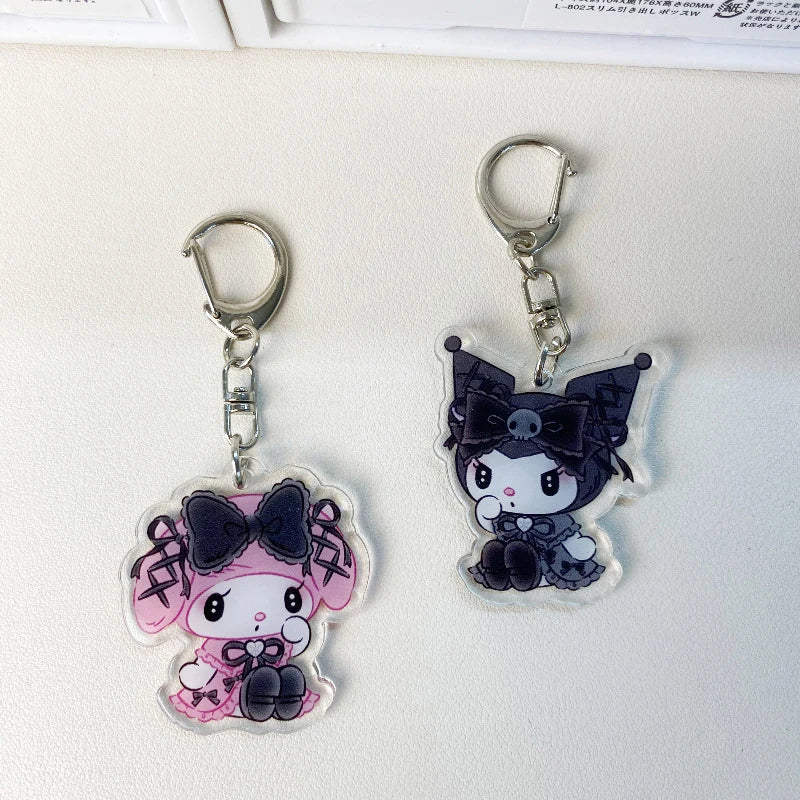 Cute Couple Keychain | Sanrio Kuromi & My Melody Acrylic Bag Charm