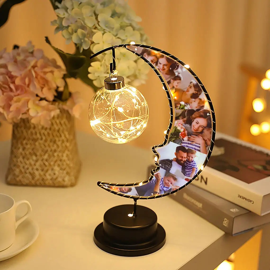 Custom Heart-Shaped LED Wooden Photo Collage